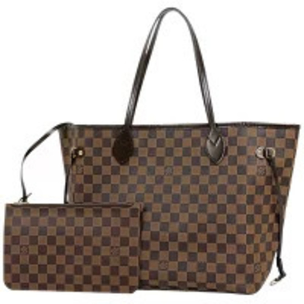 Louis Vuitton Neverfull Shoulder Bag Tote Damier Brown
